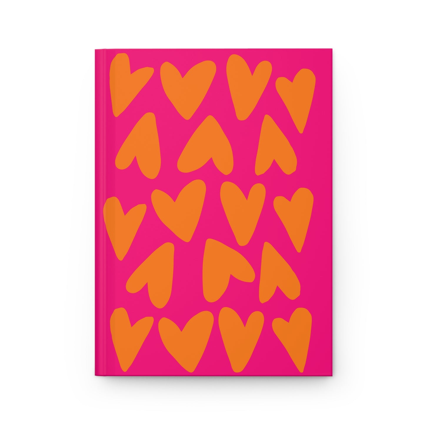 Pink and Orange Hearts Hardcover Journal Matte