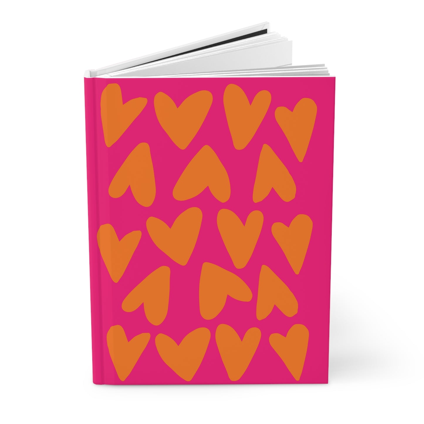 Pink and Orange Hearts Hardcover Journal Matte